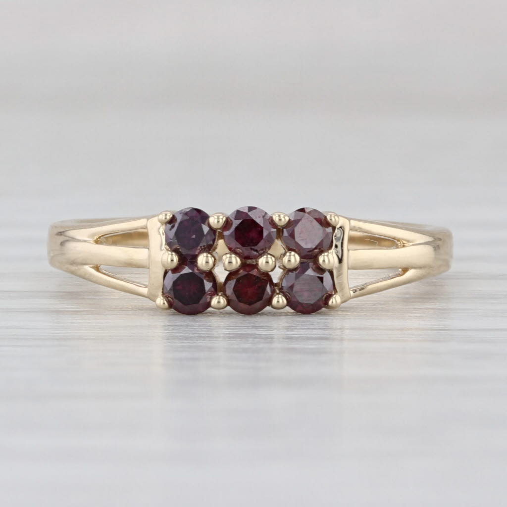 0.27ctw Purple Diamond Cluster Ring 10k Gold Size 6 COA