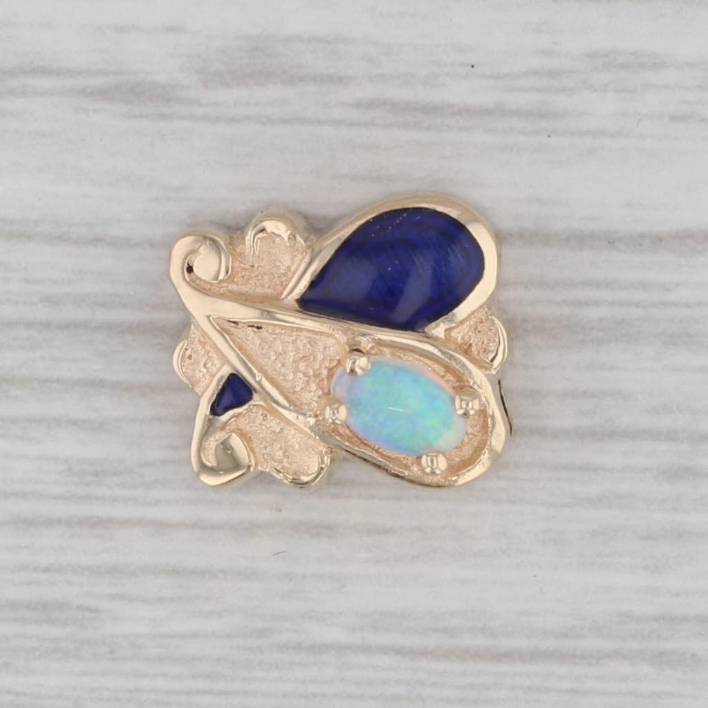 Gray Goldman Kolber Opal Slide Bracelet Charm 14k Yellow Gold Enamel Vintage