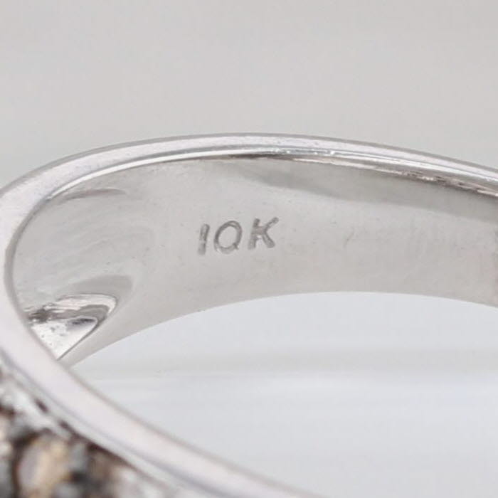 0.50ctw Diamond White Brown Ring 10k White Gold Size 7 Stackable Wedding Band
