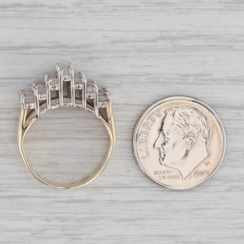 Gray 2ctw Diamond Cluster Tiered Ring 10k Yellow Gold Size 5 Cocktail