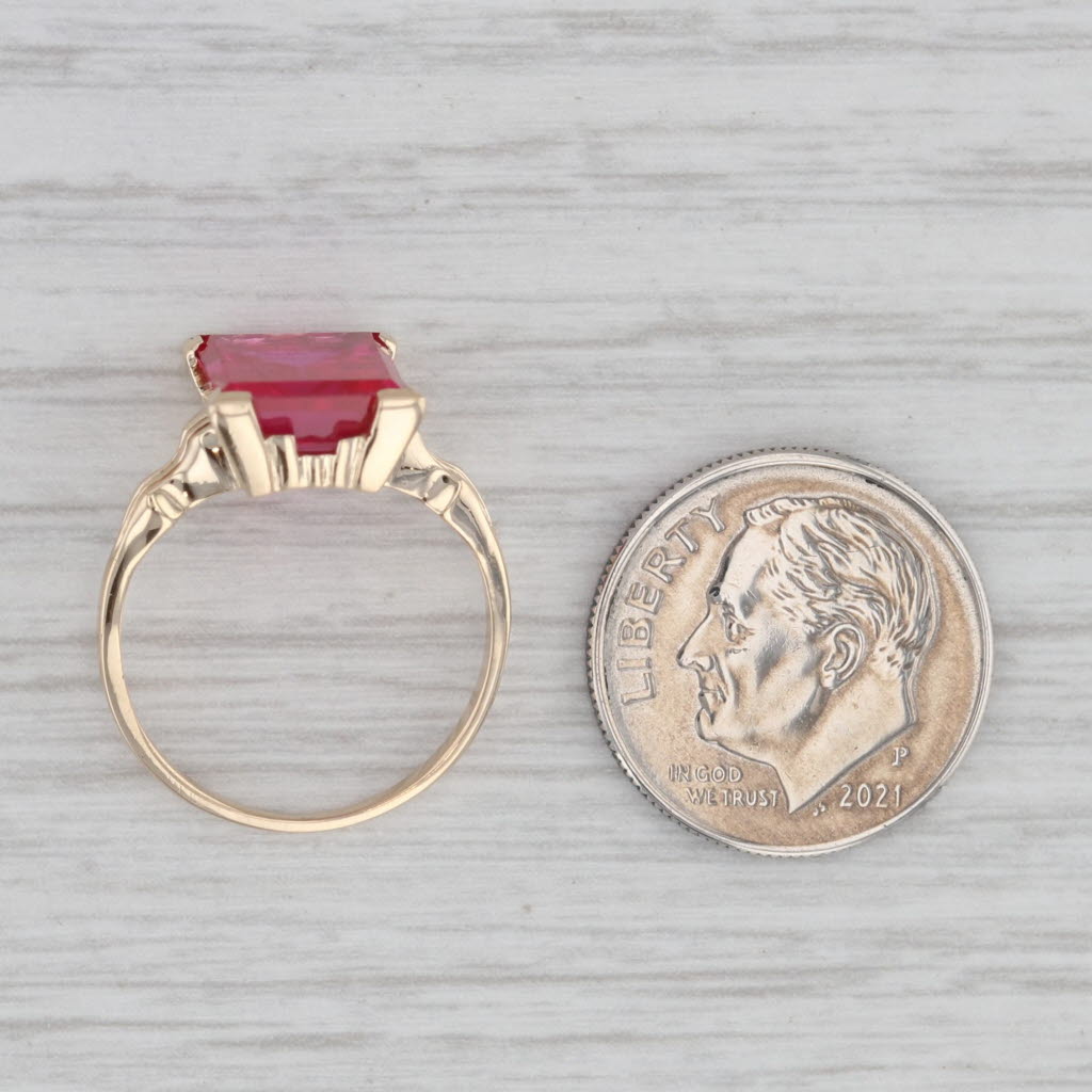 Gray 4.25ct Lab Created Ruby Solitaire Ring 10k Yellow Gold Size 5