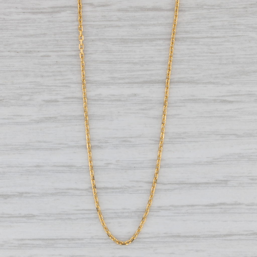 Gray 17.5" 0.9mm Cable Chain Necklace 21k Yellow Gold