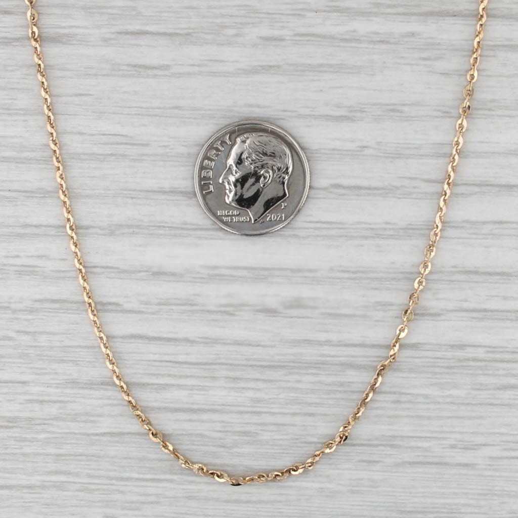 14" Cable Chain Necklace 18k Rose Gold 1.7mm