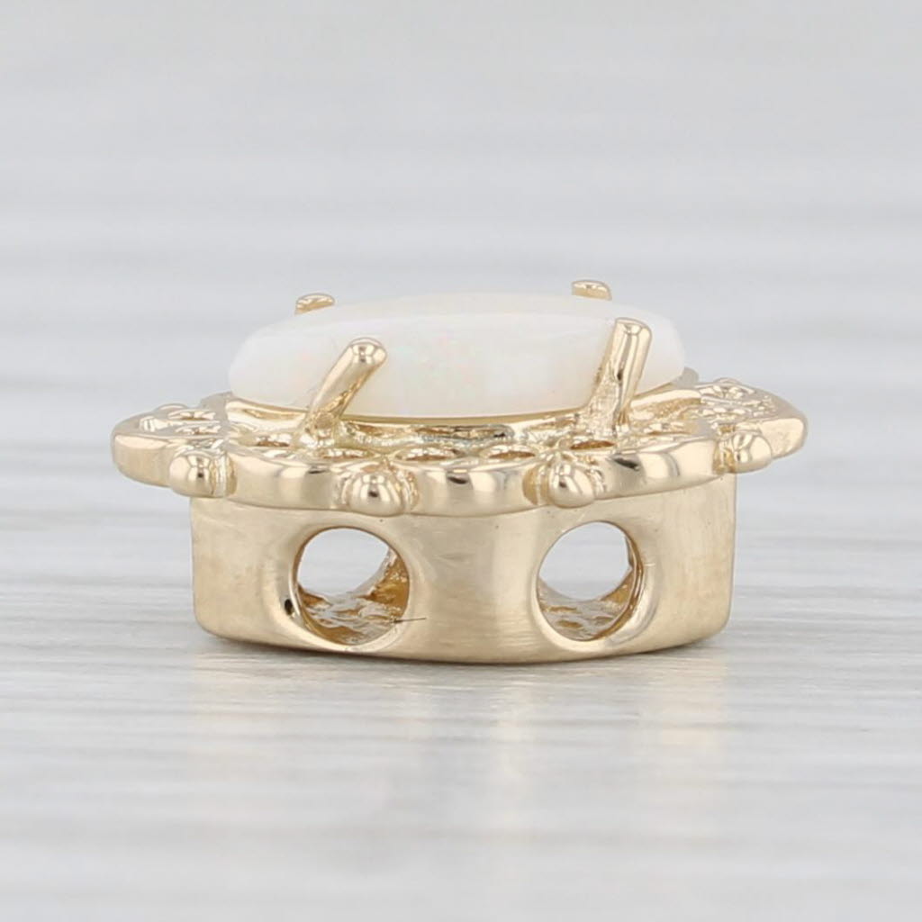 Light Gray Marquise Opal Solitaire Slide Bracelet Charm 14k Yellow Gold Richard Klein