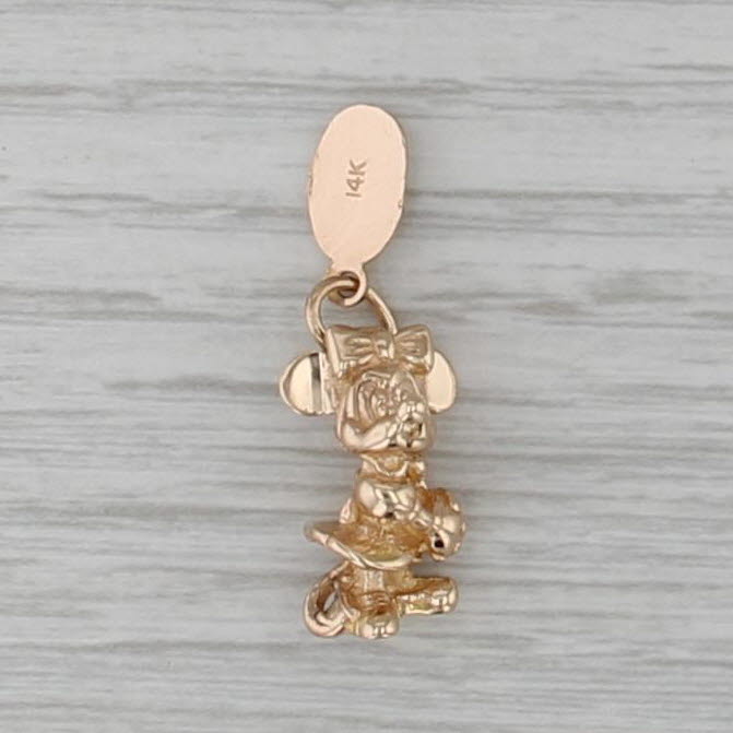 Minnie Mouse Charm 14k Gold Disney Souvenir Pendant Cartoon Character Keepsake