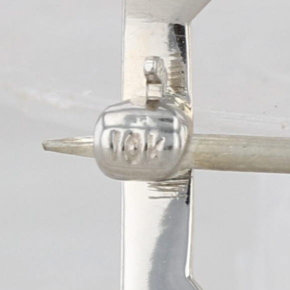 Vintage Lab Created Sapphire Pin 10k White Gold Brooch