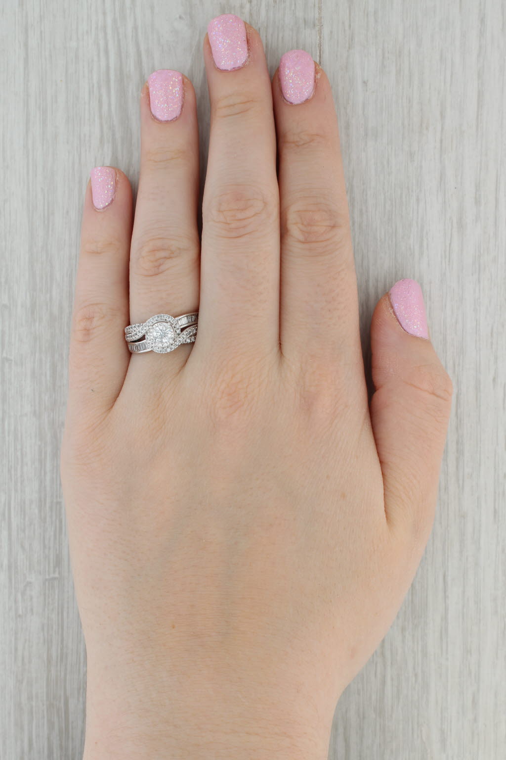 Dark Gray 0.88ctw Round Diamond Engagement Ring 14k White Gold Size 8.25