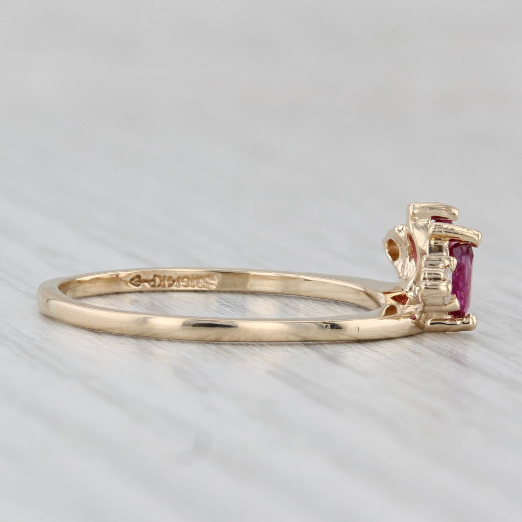 Light Gray 0.45ctw Ruby Diamond Ring Enhancer Guard 14k Yellow Gold Size 9.5 Wedding Band