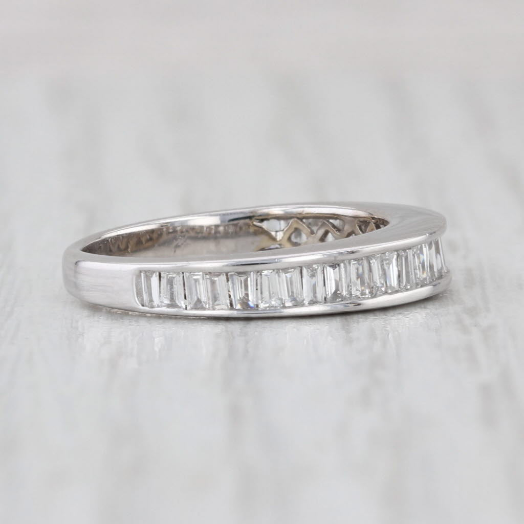 0.70ctw Diamond Wedding Band 14k White Gold Size 5.5 Stackable Anniversary Ring