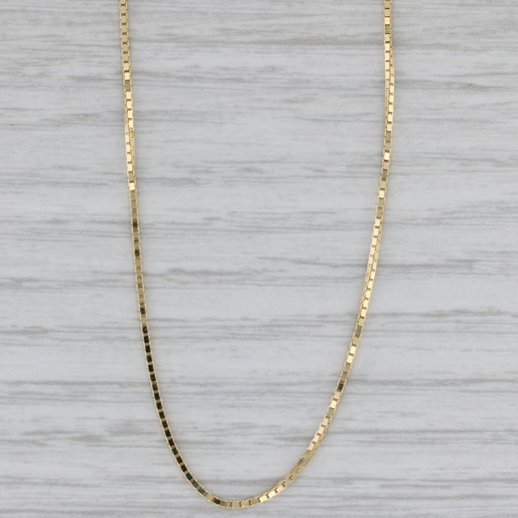 New Box Chain Necklace 10k Yellow Gold 20" 0.9mm