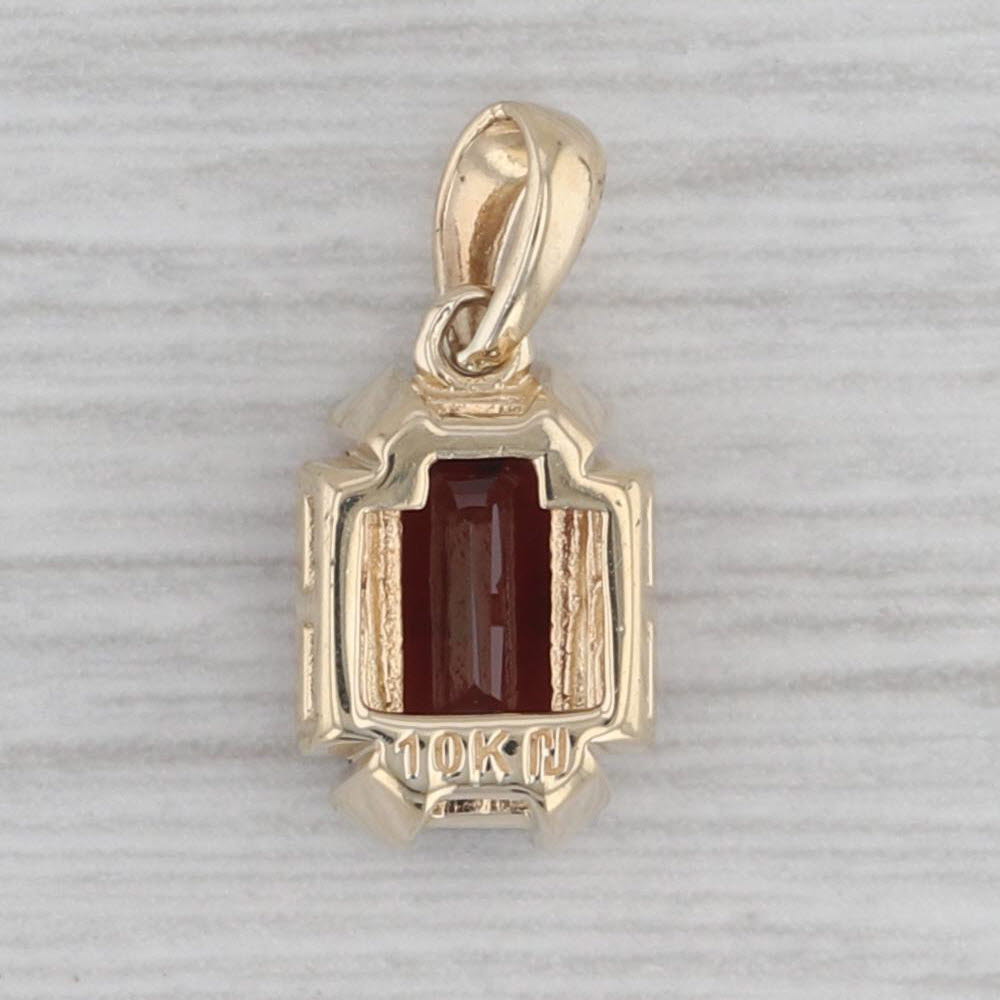 Gray 3.54ctw Garnet Diamond Pendant 10K Yellow Gold January Birthstone