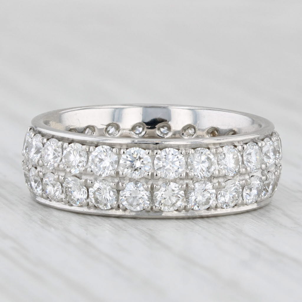 Light Gray 2.88ctw Diamond Eternity Band 950 Platinum Size 7 Ring Wedding Stackable
