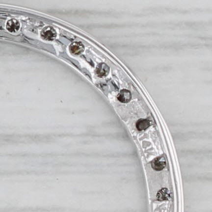 Gray 0.50ctw Diamond Eternity Circle Pendant 14k White Gold Floating Drop