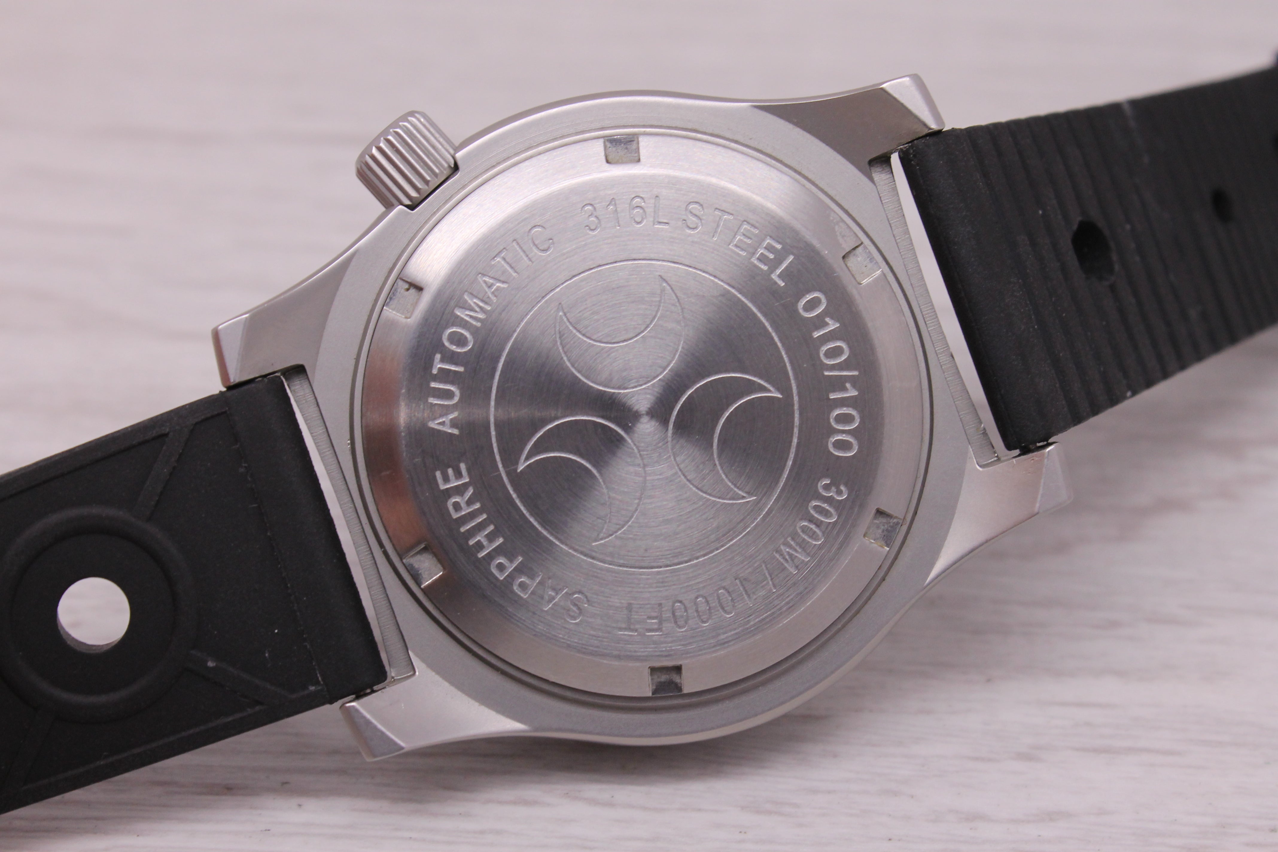 Dark Gray Halios Blue Ring 45mm Stainless Steel Automatic Divers Watch w/ Bracelet Box