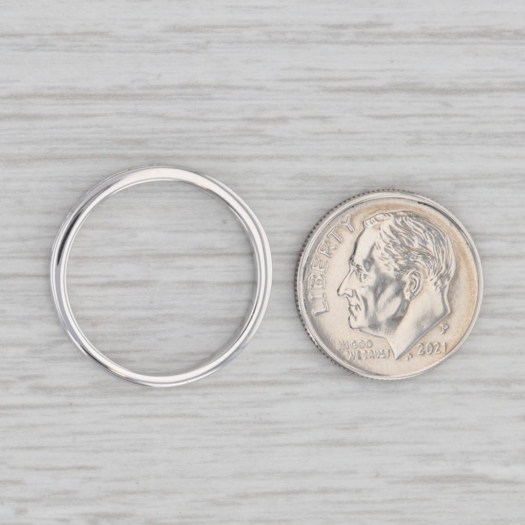 Gray 0.20ctw Diamond Wedding Band 14k White Gold Stackable Anniversary Band Size 7.5