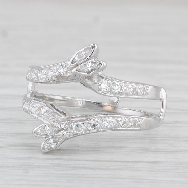0.50ctw Diamond Ring Jacket Guard Enhancer 14k White Gold Sz 6.25 Bridal Wedding