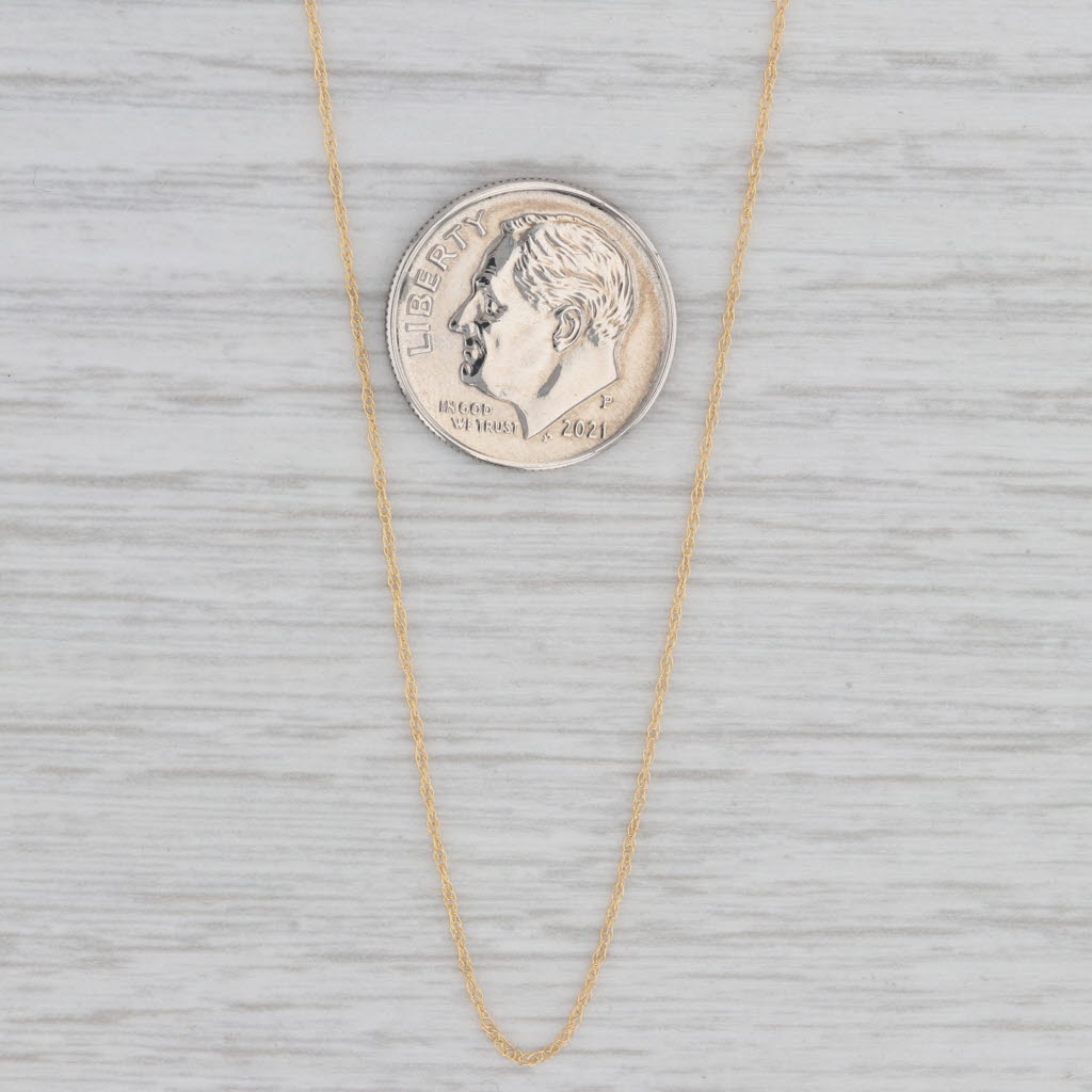 Gray Fine Rope Chain Necklace 10k Yellow Gold 17.75" 0.7mm