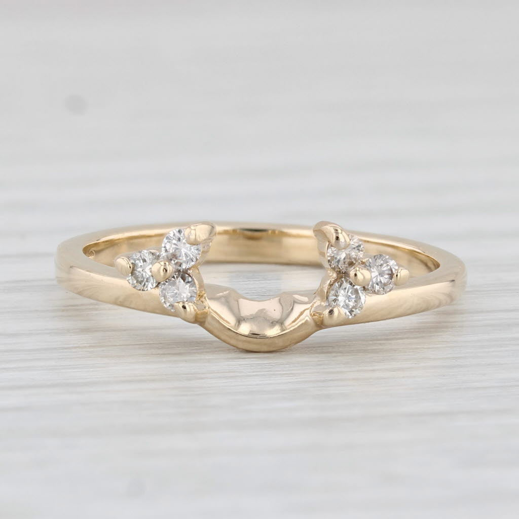 Light Gray 0.15ctw Diamond Ring Guard Enhancer 14k Yellow Gold Size 6.75
