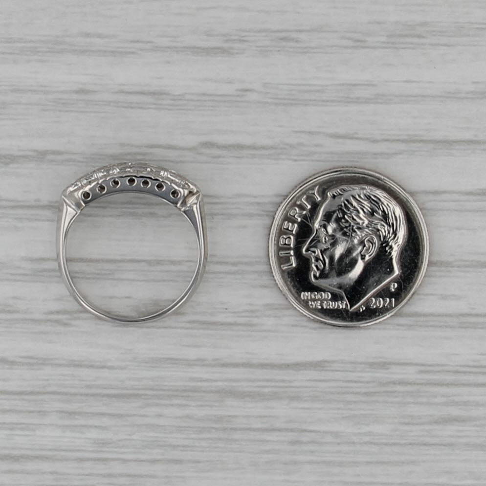 Antique 0.28ctw Diamond Ring 900 Platinum Size 3.25