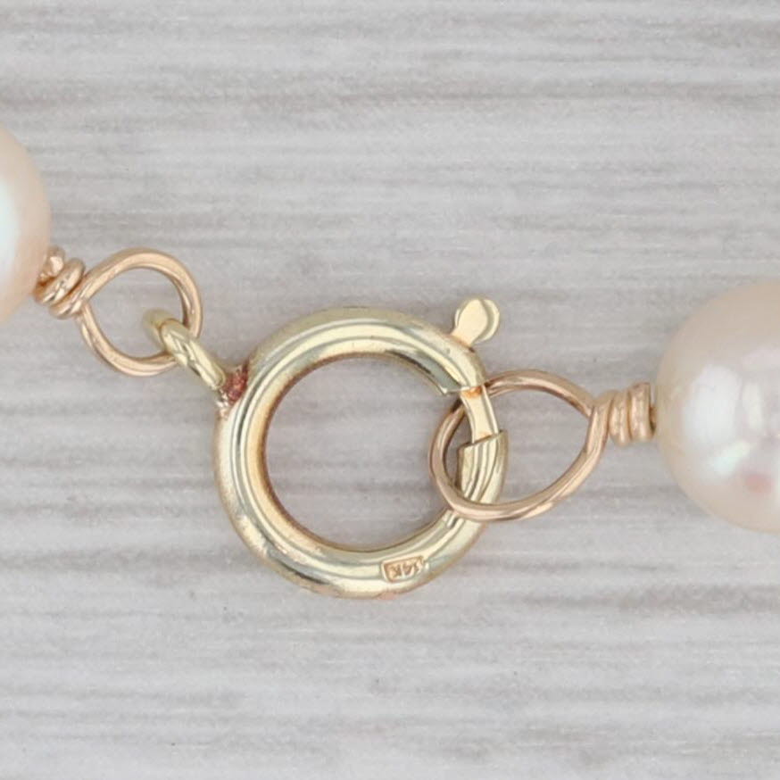 Gray Cultured Pearl Chain Bracelet 14k Yellow Gold 7.5"