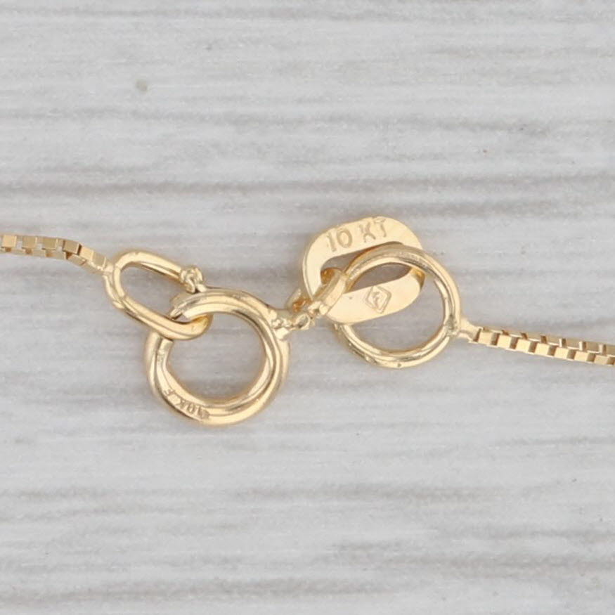 Gray 18" 0.5mm Box Chain Necklace 18k Yellow Gold Italy