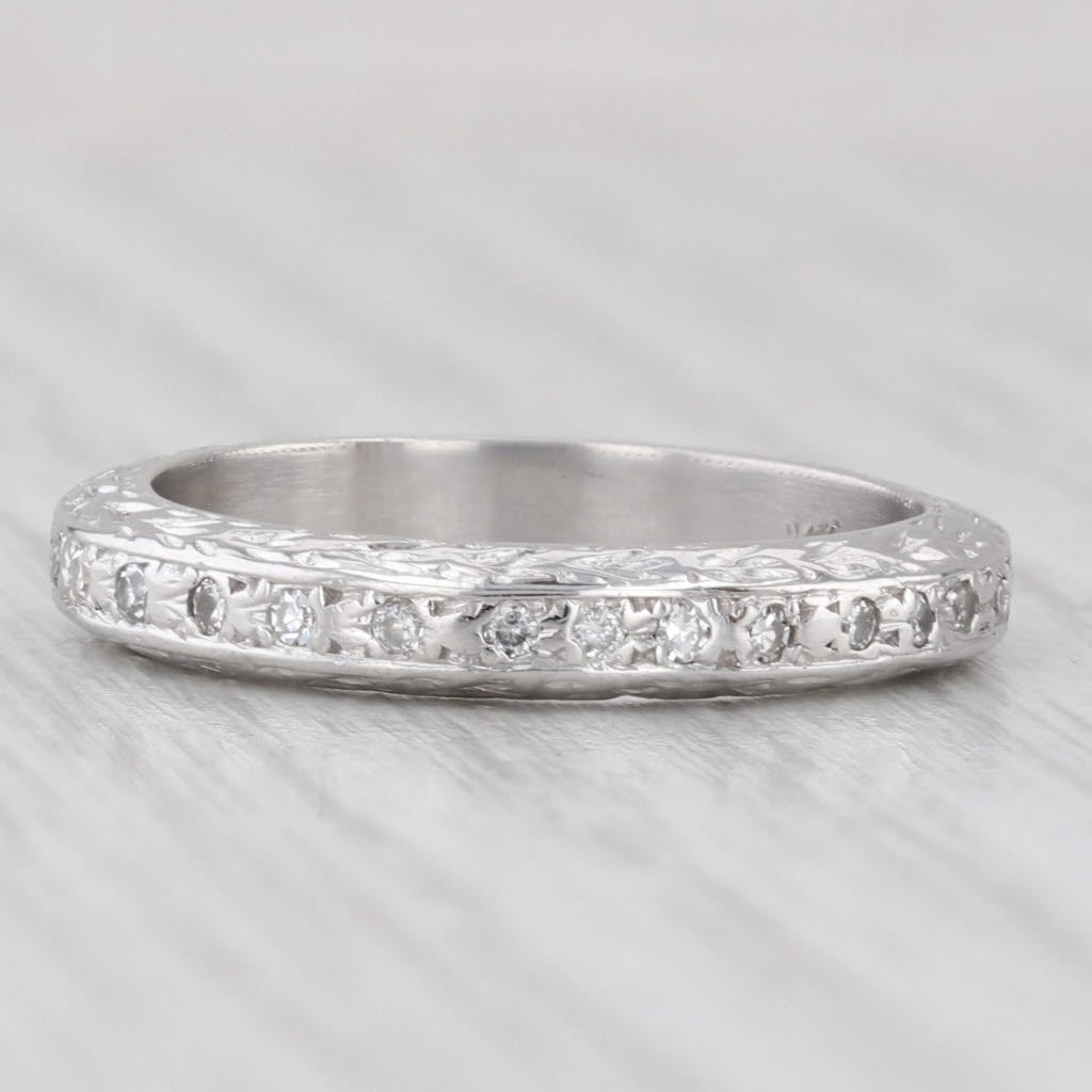 Light Gray 0.24ctw Diamond Eternity Wedding Band 14k White Gold Stackable Anniversary Ring