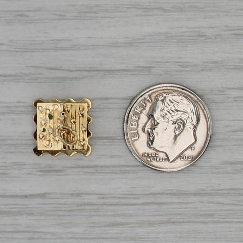 Small House Cabin Charm 14k Yellow Gold Opens Vintage European