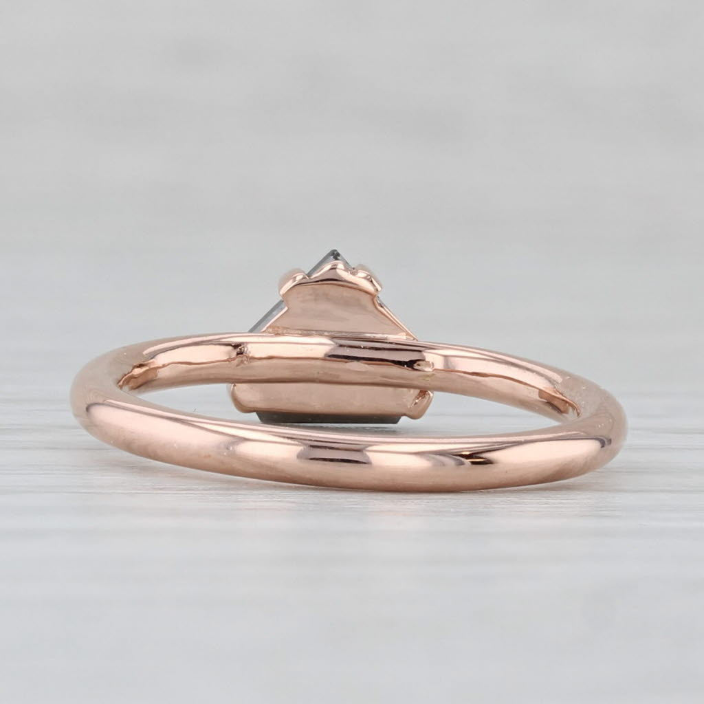 Light Gray New Custom 0.98ct Galaxy Diamond Solitaire Ring 14k Rose Gold Size 6 Shield Cut