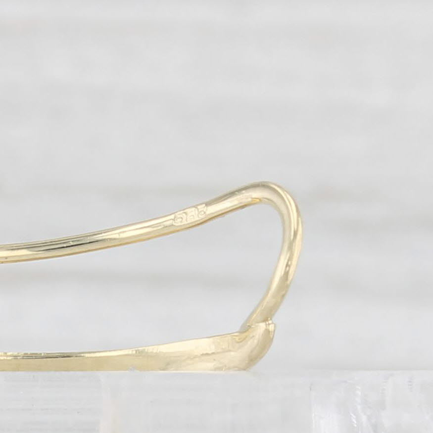 Light Gray Curved Beveled Drop Earrings 14k Yellow Gold Hook Posts