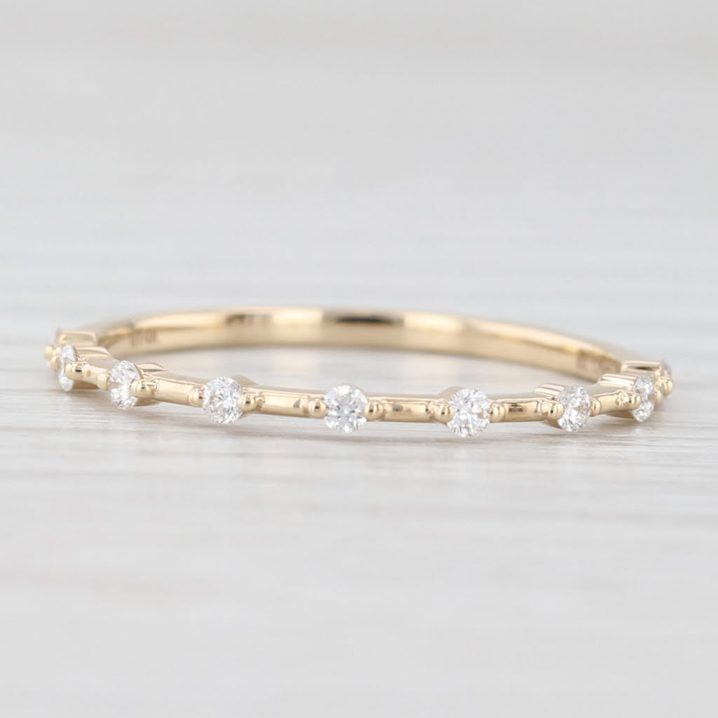 Light Gray New 0.13ctw Woven Diamond Wedding Band 14k Yellow Gold Stackable Ring Size 6.75