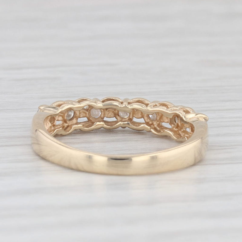 0.25ctw Diamond Wedding Band Stackable Ring 10k Yellow Gold Sz 6.25 Anniversary