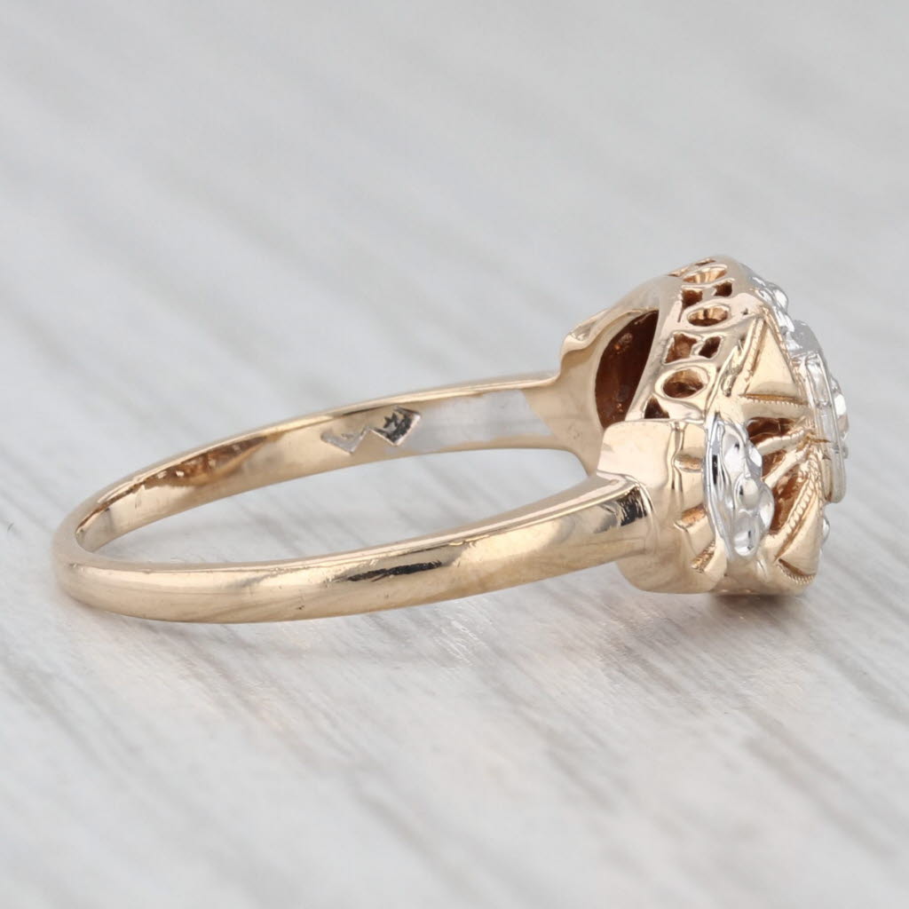 Vintage Diamond Ring 12k -13k Yellow Gold Size 6.75