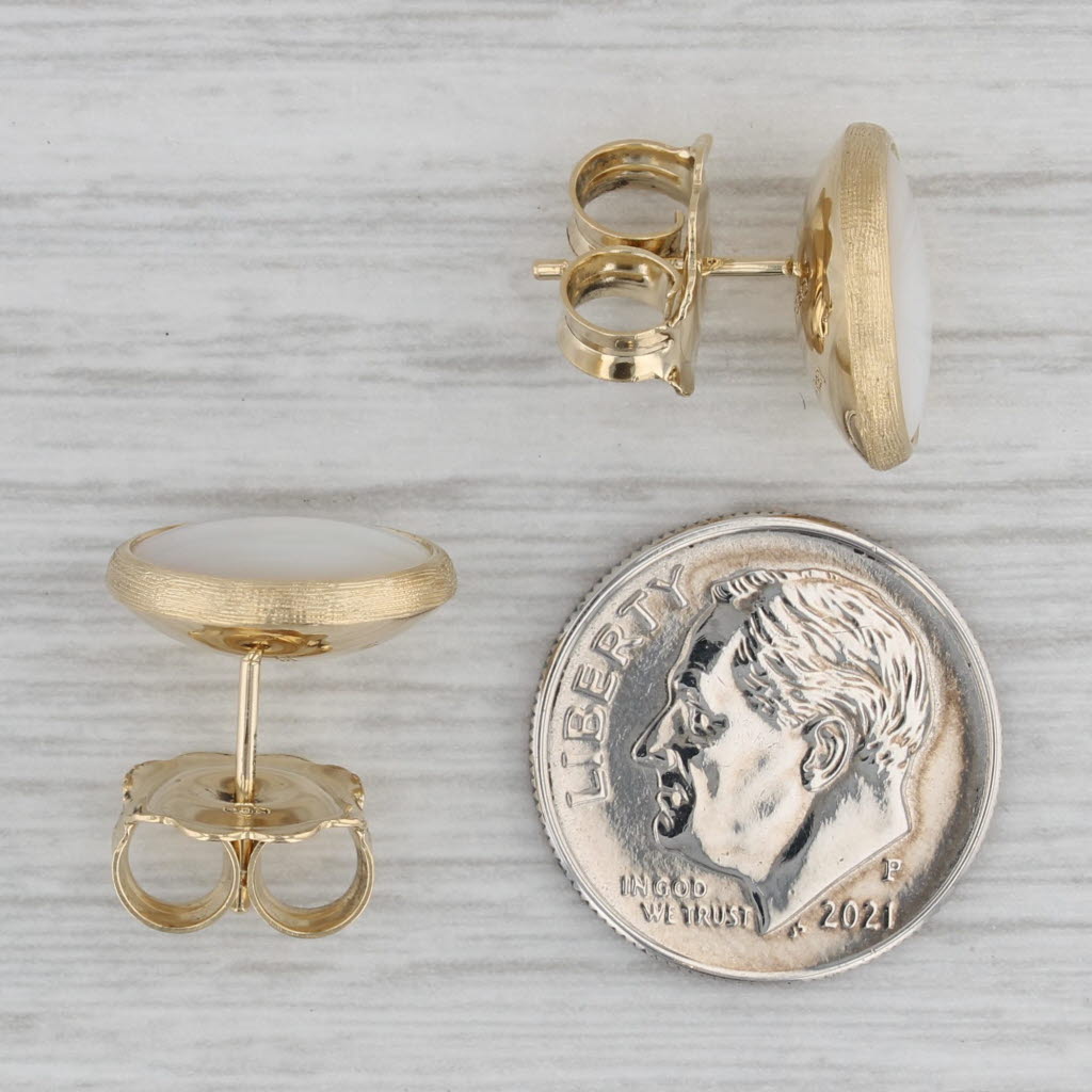 Gray Marco Bicego Jaipur Mother of Pearl Stud Earrings 18k Yellow Gold