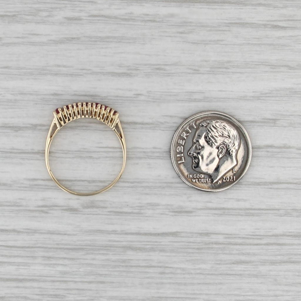 0.35ctw Ruby Stackable Ring 10k Yellow Gold Size 5.5