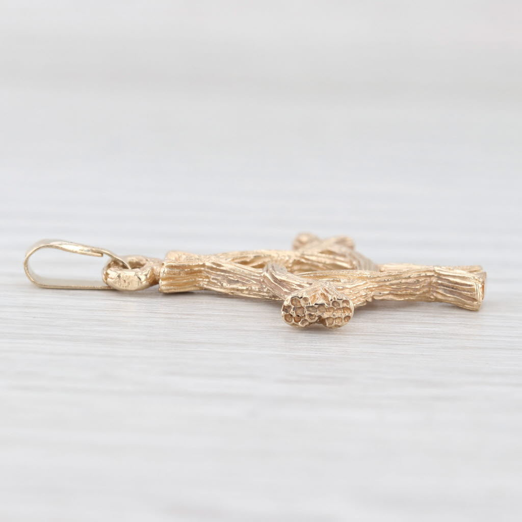 Light Gray Kildare Saint Brigid Irish Cross Pendant 14k Yellow Gold Linked Christian Fish