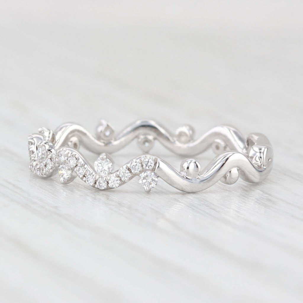 Light Gray New 0.22ctw Diamond Ring 14k White Gold Wedding Band Stackable Anniversary S 6.5