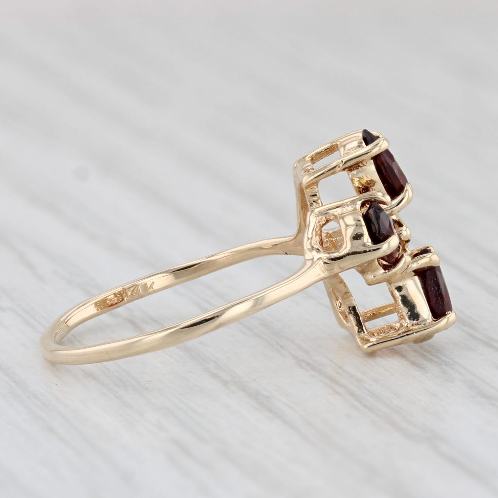 Light Gray 0.60ctw Garnet Diamond Ring 14k Yellow Gold Size 6.5