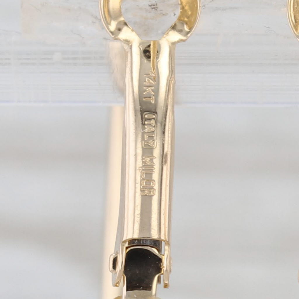 Round Hoop Earrings 14k Yellow Gold Snap Top Hoops 30.6 x 3.1mm
