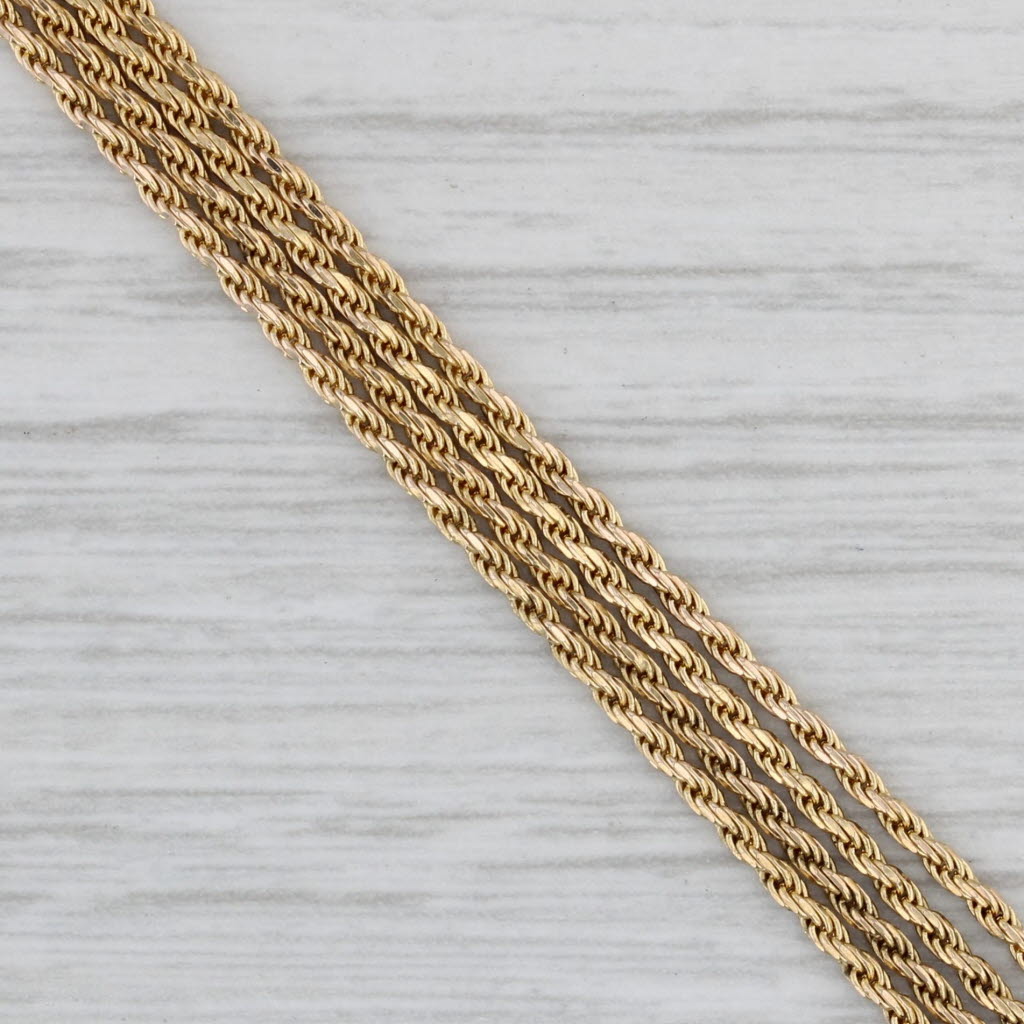 Gray Lion Heads Rope Chains Bracelet 14k Yellow Gold 7" Multistrand Statement