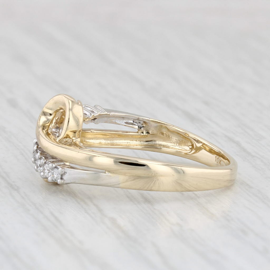 Light Gray 0.13ctw Diamond Abstract Heart Ring 10k Yellow Gold Size 7