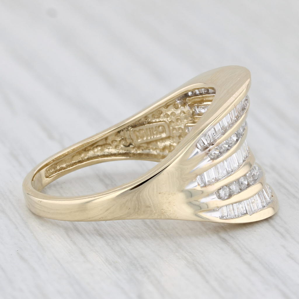 Light Gray 1.25ctw Diamond Ring 14k Yellow Gold Size 10 Stacking Design