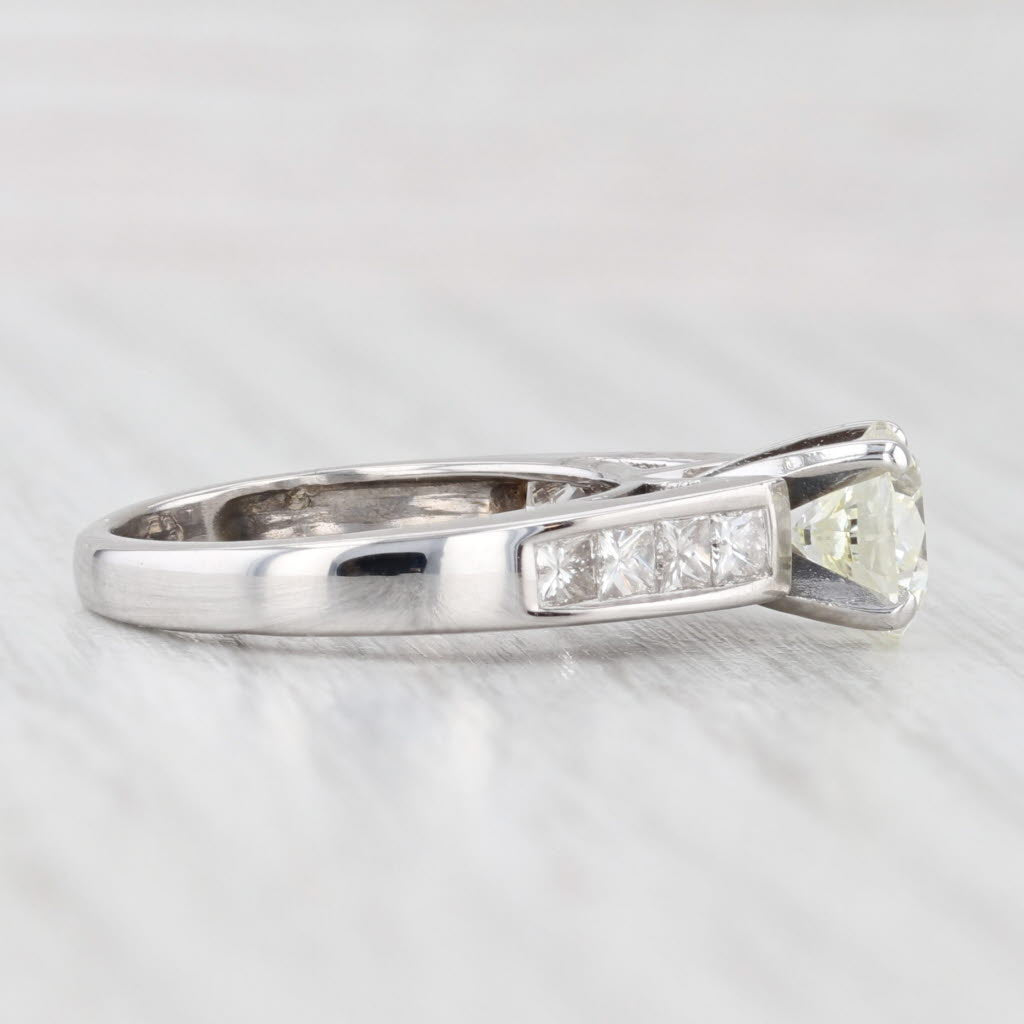 Light Gray 1.69ctw Round Diamond Engagement Ring 14k White Gold Size 5.5 Cathedral Band