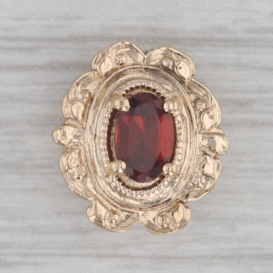 Gray 0.60ct Oval Garnet Slide Bracelet Charm 14k Yellow Gold Richard Glatter