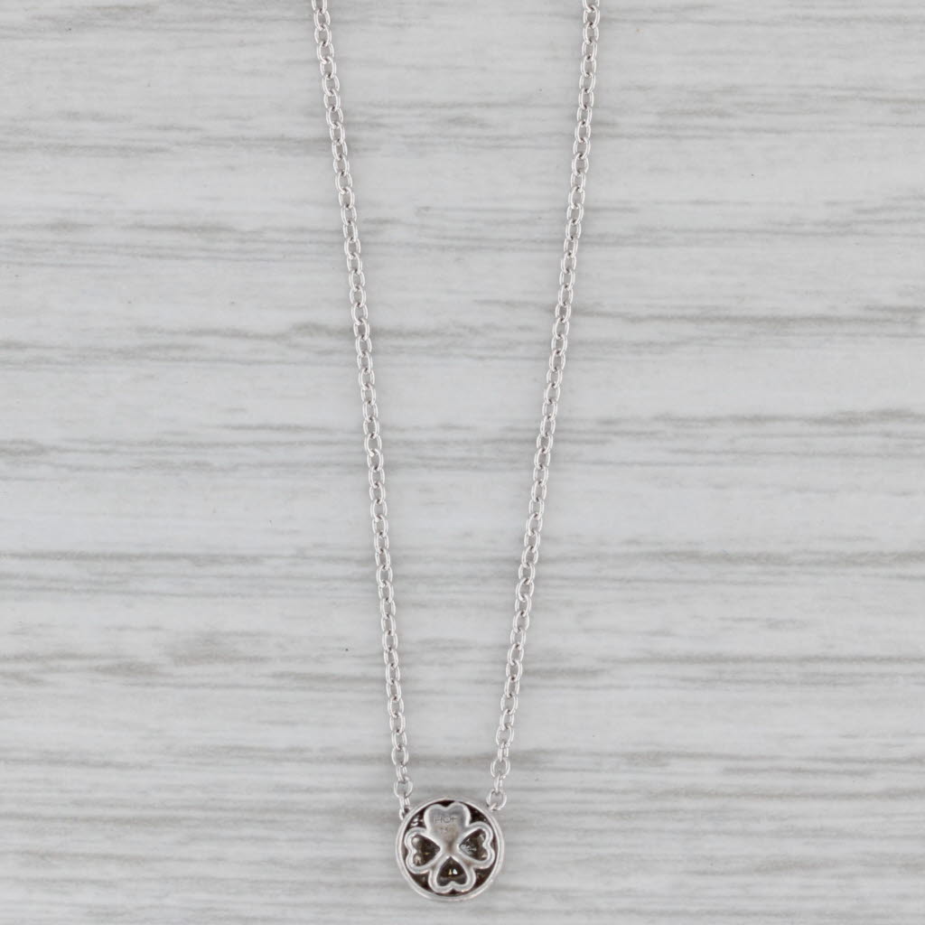 Gray Heart On Fire Diamond Halo Pendant Necklace 18k White Gold 16" 18"