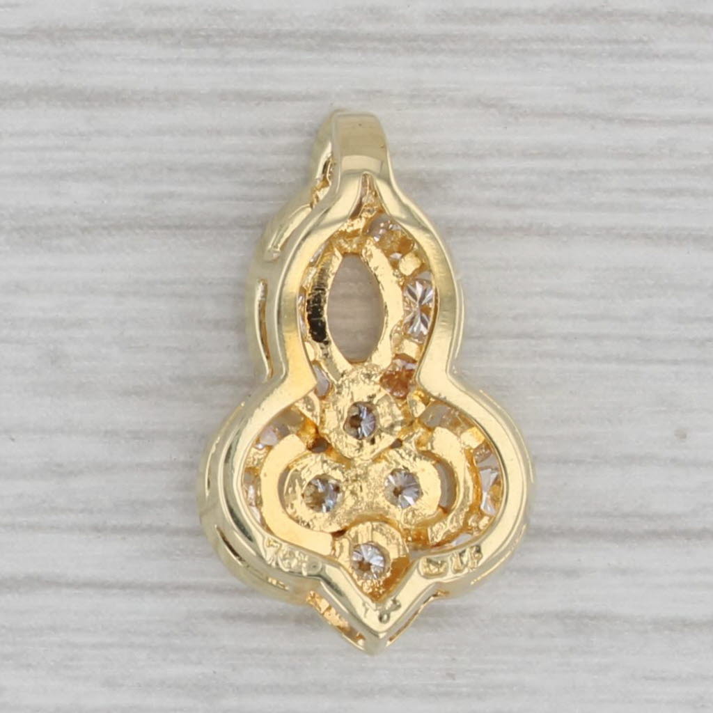 Gray 0.33ctw Diamond Pendant 18k Yellow Gold Small Drop