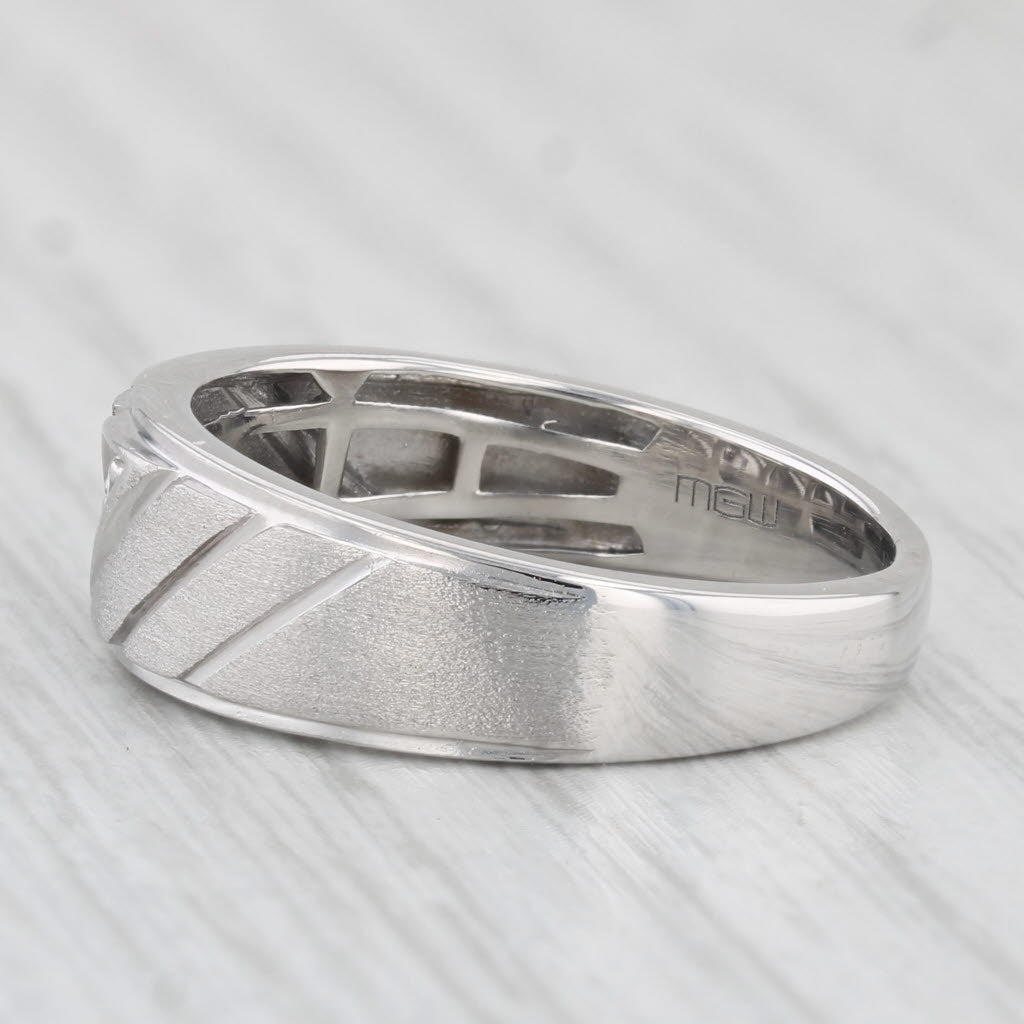 Light Gray Diamond Wedding Band 10k White Gold Size 8.5 Ring