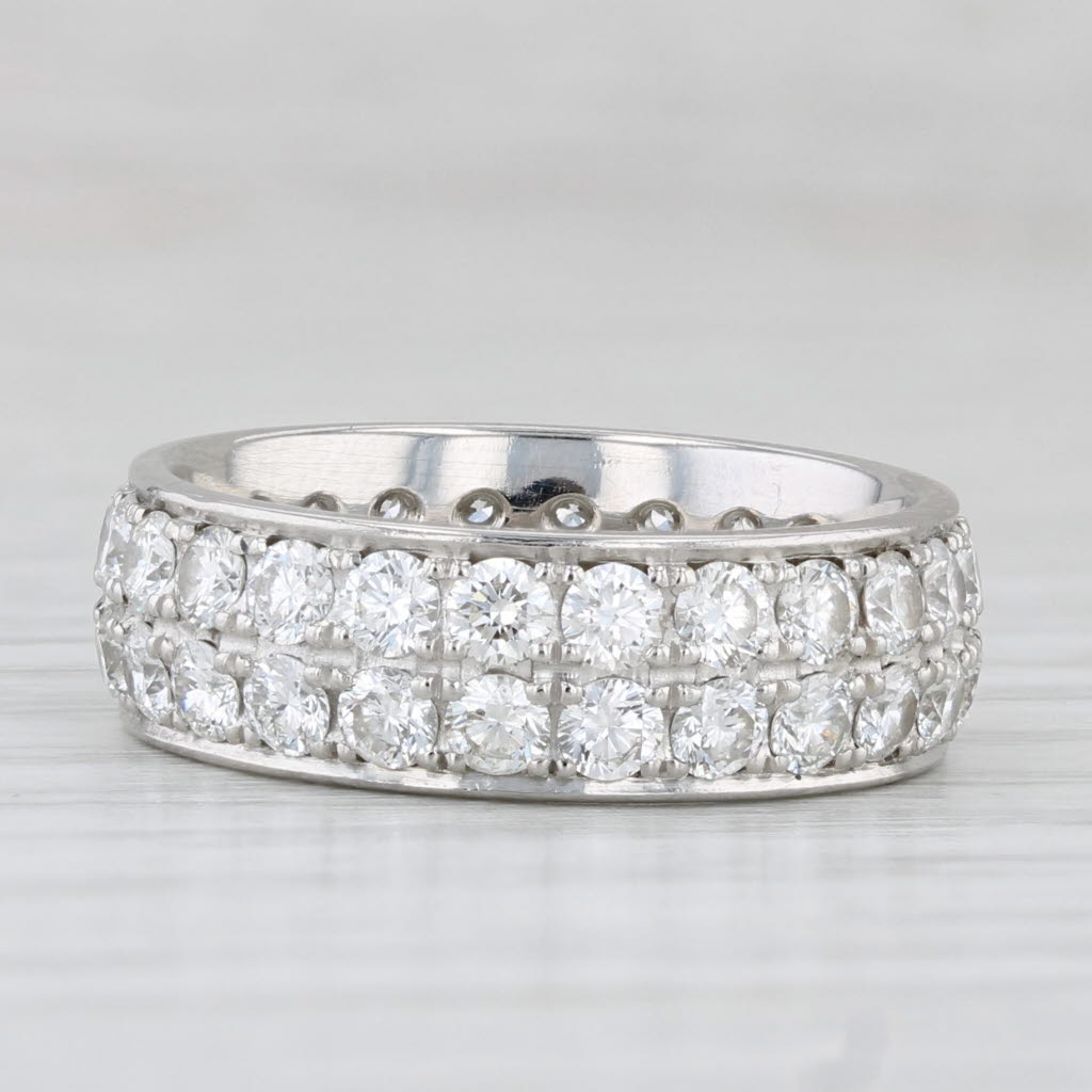 Light Gray 2.88ctw Diamond Eternity Band 950 Platinum Size 7 Ring Wedding Stackable