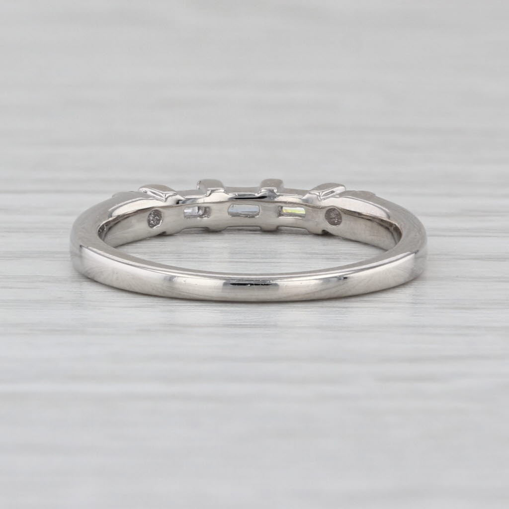 0.26ctw Baguette Diamond Wedding Band 950 Platinum Sz 6.5 Stackable Anniversary