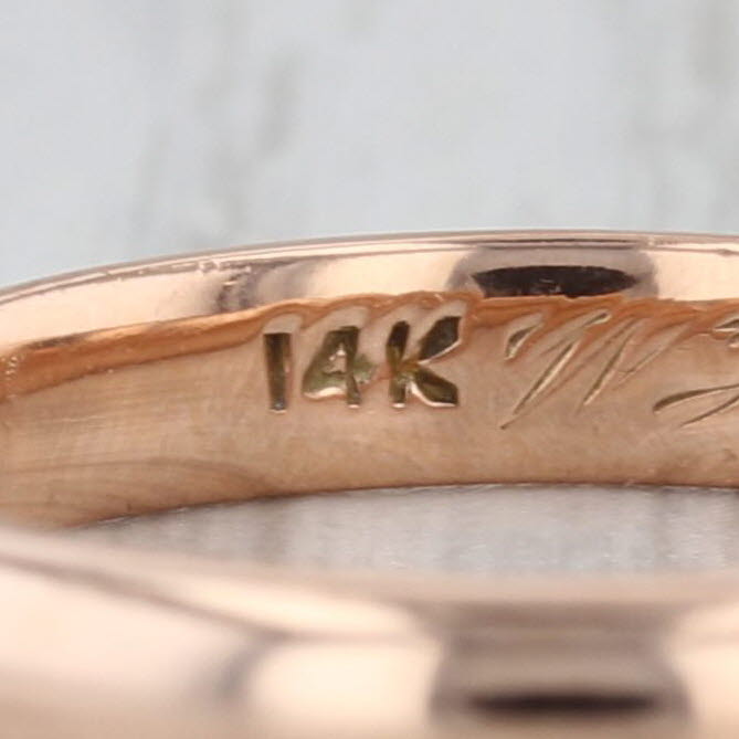Antique 14k Rose Gold Wedding Band Engraved 1918 Stackable Size 7.5 Ring