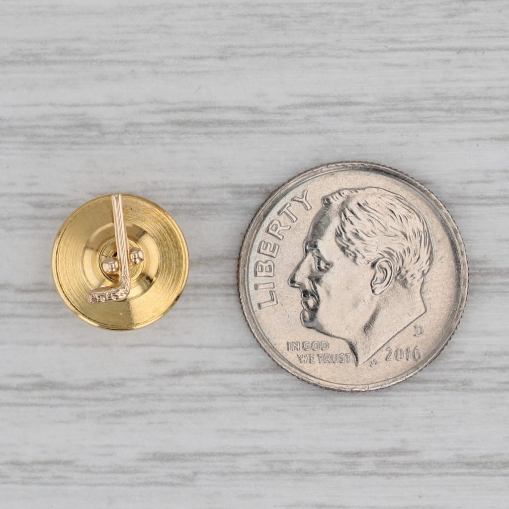 Gray Small Tubal Cane Masonic Lapel Pin 14k Yellow Gold